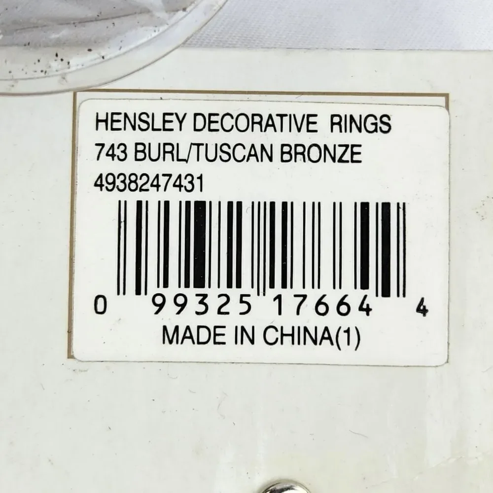 🔸️NWT India Ink Hensley Tuscan Bronze Decorative Drapery Clip Rings Set of 14